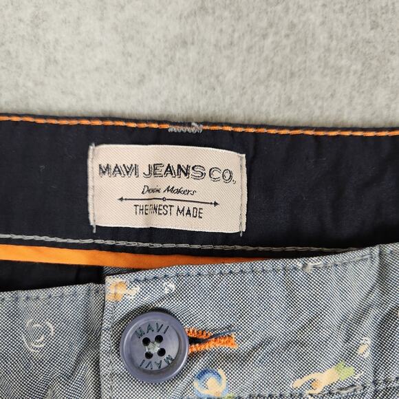 Mavi Shorts Mens Size 31 Flat Front Chino Summer Graphic Pattern - Picture 4 of 12